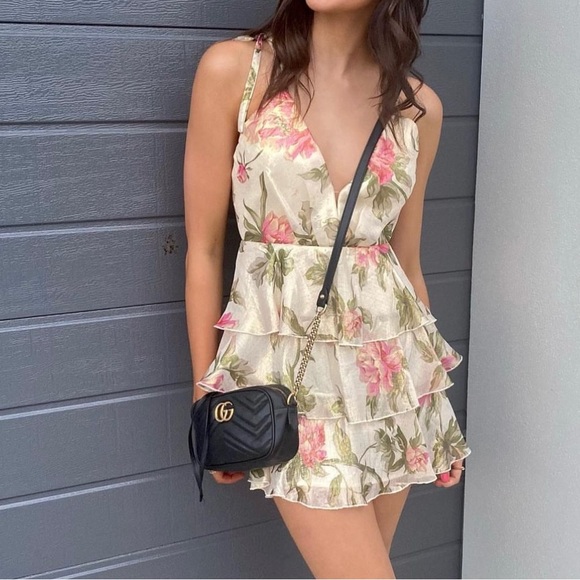 Alice McCall Salvatore Mini Dress- Floral Gold - Picture 5 of 12